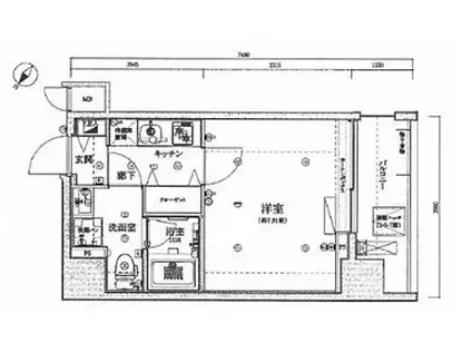 デュアレス麹町オニキス(1K/3階)の間取り写真