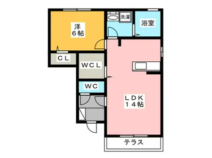 NOTRE MAISON I(1LDK/1階)の間取り写真