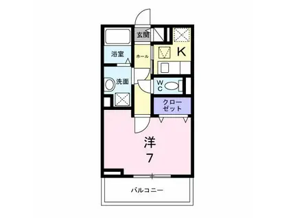 アステリア(1K/1階)の間取り写真