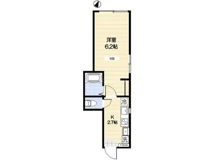 生麦テラス(1K/1階)の間取り写真