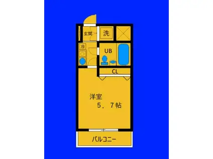 NICアーバンスピリッツ横浜反町(1K/2階)の間取り写真