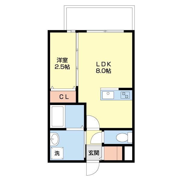 MODERN PALAZZO 長崎 CENTRAL(1LDK/3階)の間取り写真