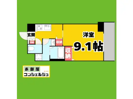 KDXレジデンス今池(1K/6階)の間取り写真