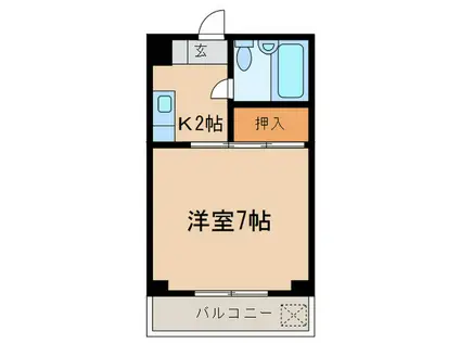 レインボ-山花(1K/3階)の間取り写真