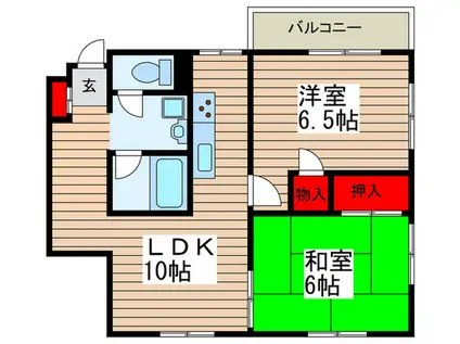ラガール南行徳(2LDK/3階)の間取り写真