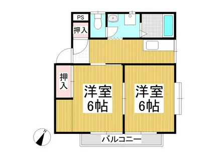 コーポリフレッシュ(2K/1階)の間取り写真