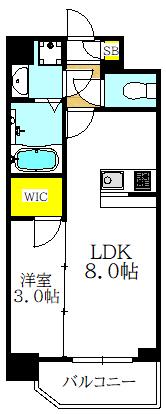 エスリード大阪城イースト(1LDK/3階)の間取り写真