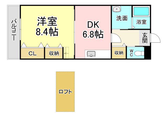 アモル筑前(1DK/1階)の間取り写真