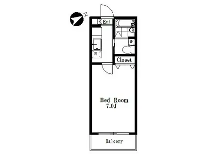 パサ・デ・ヒロ川越(1K/1階)の間取り写真
