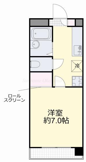 コスモクイーン矢坂I(1K/1階)の間取り写真