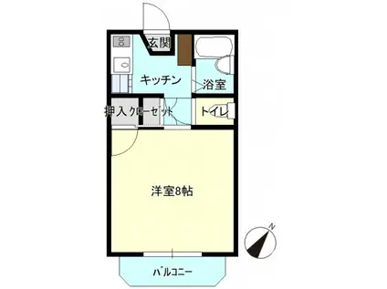 ジュピターA(1K/1階)の間取り写真