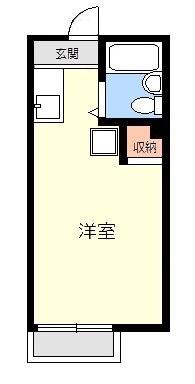 ローズハイツ(ワンルーム/1階)の間取り写真