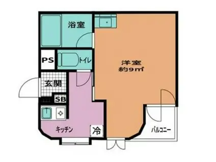 コーポサンライフ井土ヶ谷第二(1K/2階)の間取り写真