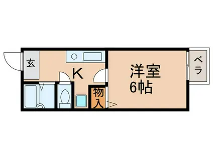 PORTα(1K/2階)の間取り写真