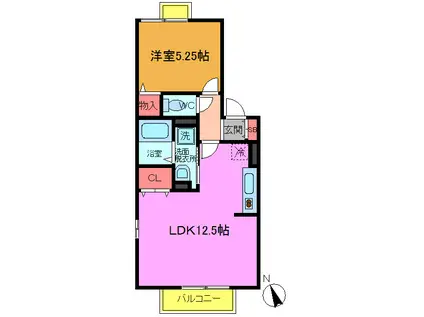 ソレーユ西船(1LDK/2階)の間取り写真