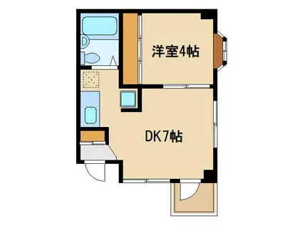 ファイブ徳丸(1DK/2階)の間取り写真