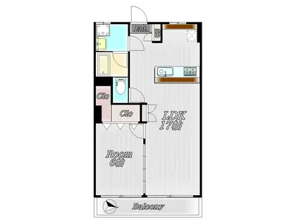 麻布第2コーポ(1LDK/5階)の間取り写真