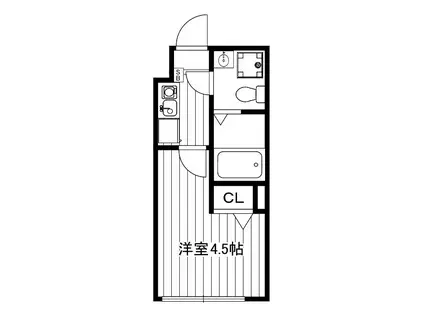 ブロッサムテラス中台(ワンルーム/4階)の間取り写真