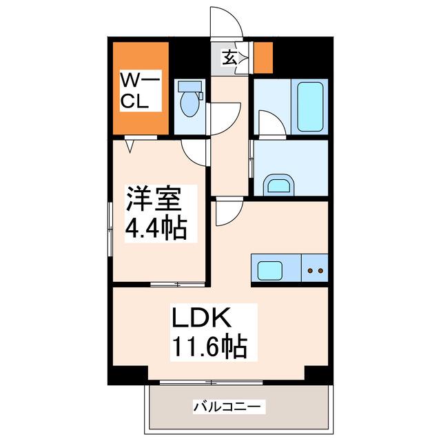 ドルチェ新町(1LDK/7階)の間取り写真