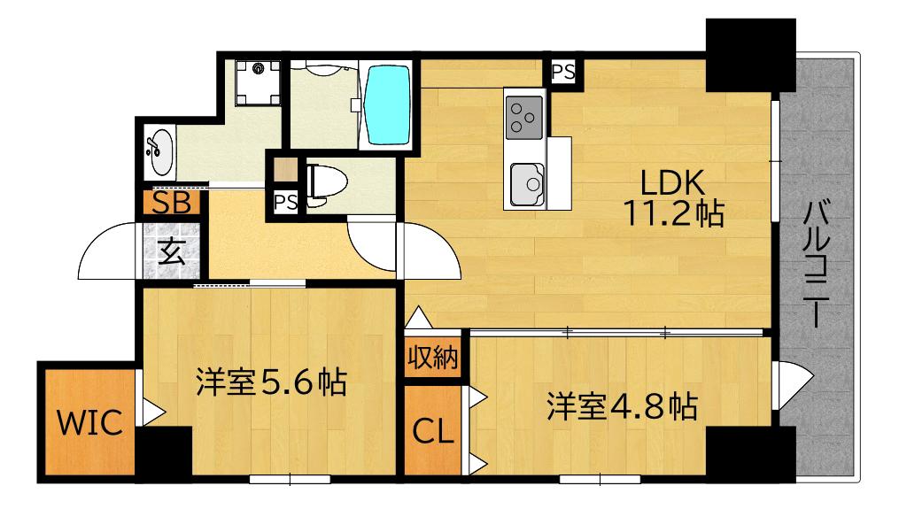 ダイレ・エヌ(1SLDK/5階)の間取り写真