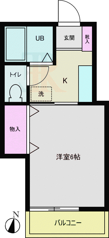 ノブレス(1K/1階)の間取り写真