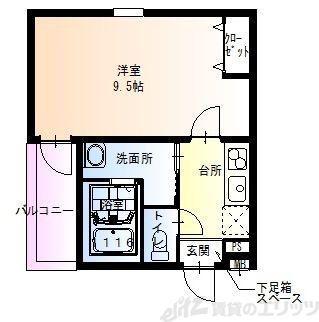 フジパレス豊里VI番館(1K/3階)の間取り写真