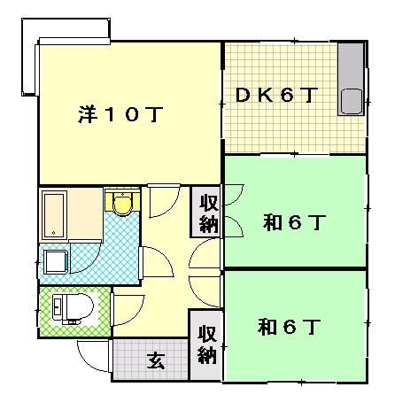 アトラスハウス(3DK/2階)の間取り写真