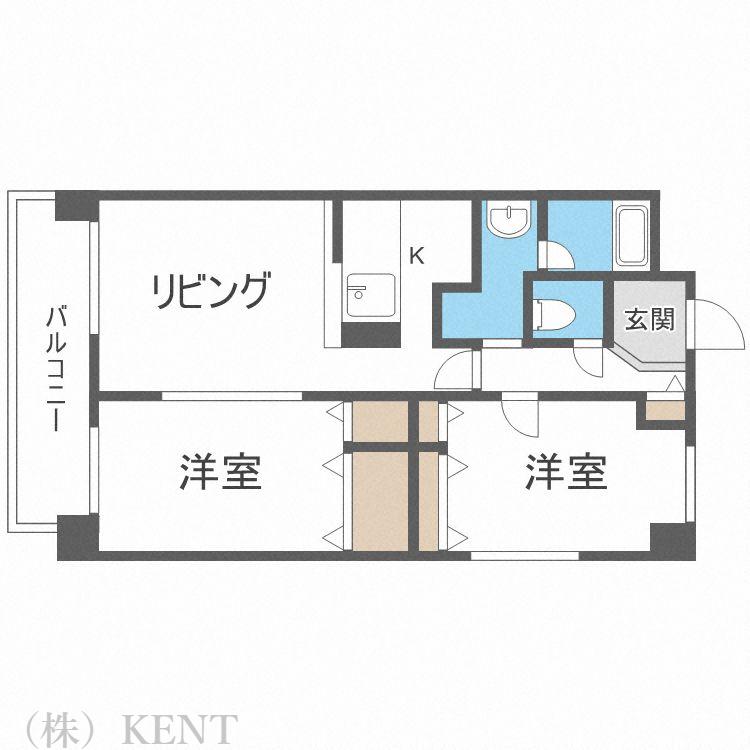 MUR95(2LDK/2階)の間取り写真
