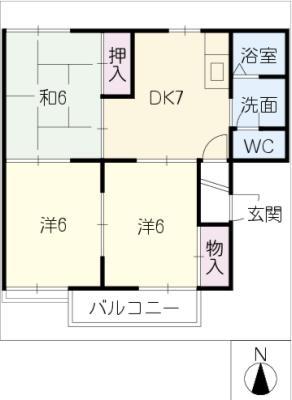ファミールこの(3DK/1階)の間取り写真
