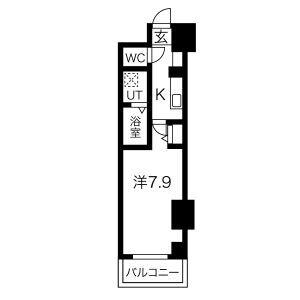 SWISS難波西(1K/4階)の間取り写真