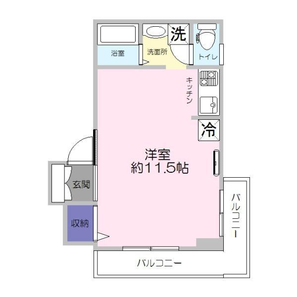 メルベイユイシイ2(ワンルーム/2階)の間取り写真