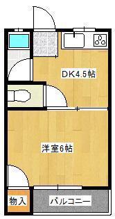 マークハイツ光明A棟(1K/1階)の間取り写真