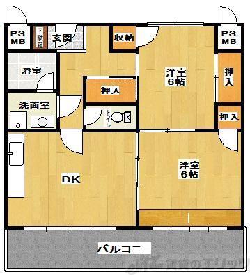 田中マンション(2LDK/3階)の間取り写真