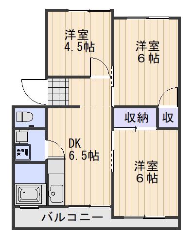 清見コーポ(3DK/2階)の間取り写真