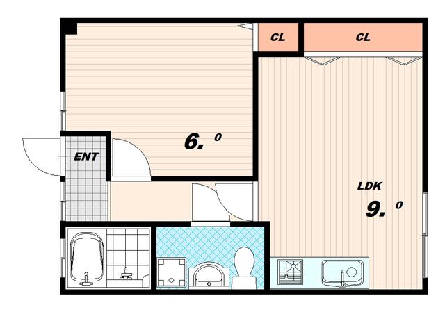 冨井マンション(1LDK/1階)の間取り写真