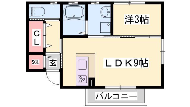 SEAウエストII(1LDK/1階)の間取り写真
