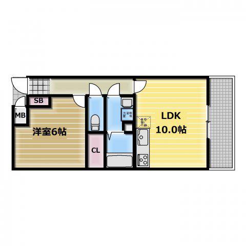 セレンディピティ プレシャス(1LDK/2階)の間取り写真