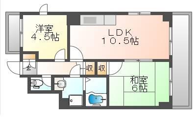 ハーモニー白島(2LDK/3階)の間取り写真