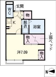 レオパレス広路(1K/1階)の間取り写真
