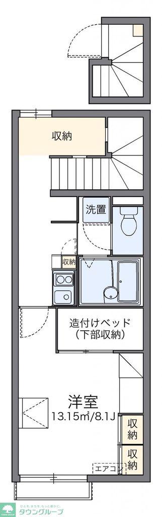 レオパレス日向坂(1K/2階)の間取り写真