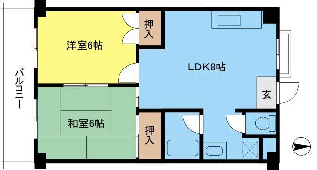 TSUJIHANAビルディング(2LDK/5階)の間取り写真