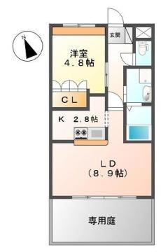 めぞん桜(1LDK/1階)の間取り写真