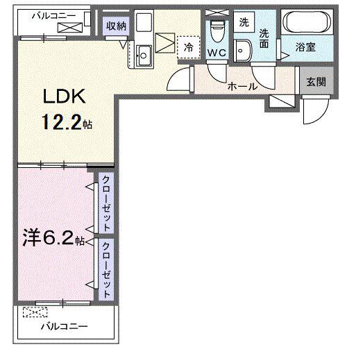 ラヴィエールI(1LDK/3階)の間取り写真
