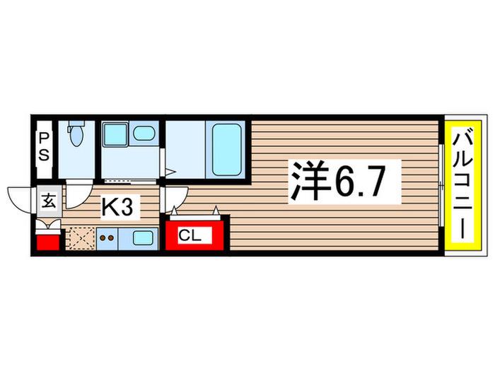 RASSURE(1K/1階)の間取り写真