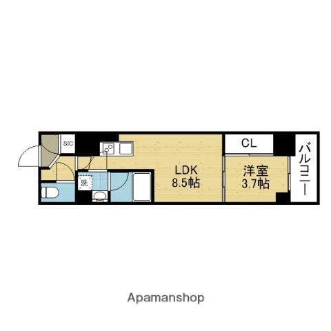アーバネックス谷町四丁目(1LDK/5階)の間取り写真