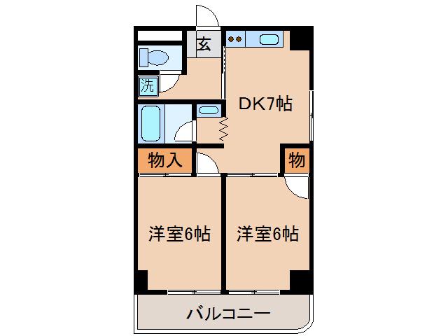 T-FLATSII(2DK/2階)の間取り写真