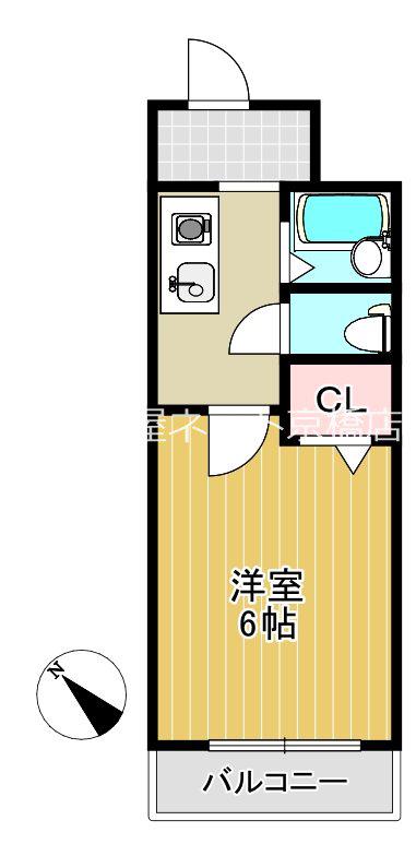 サンクひとみ(ワンルーム/3階)の間取り写真