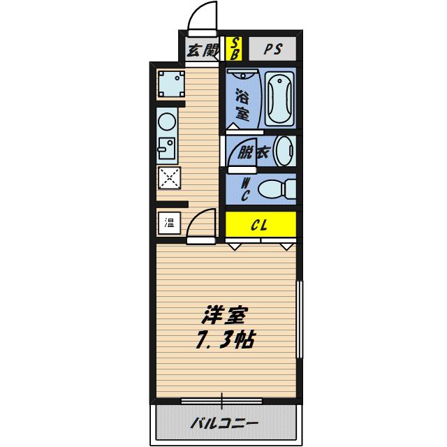 ハイツピュア(1K/1階)の間取り写真