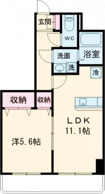 サンモールF.K.D(1LDK/9階)の間取り写真