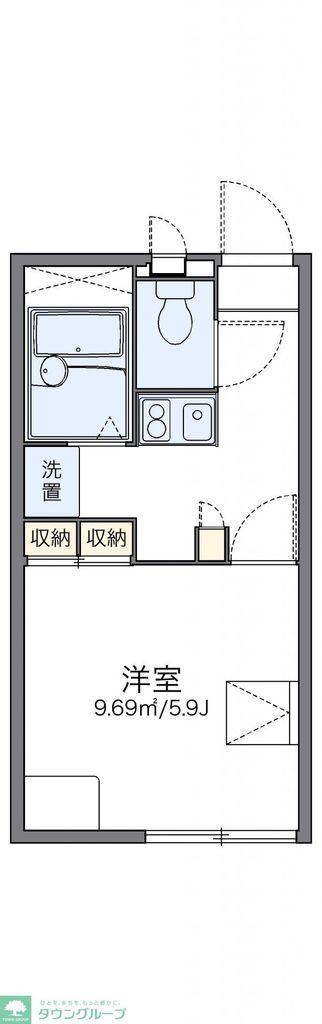 レオパレススマイル(1K/1階)の間取り写真